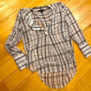 Banana Republic, Sheer long sleeve blouse - black and white!